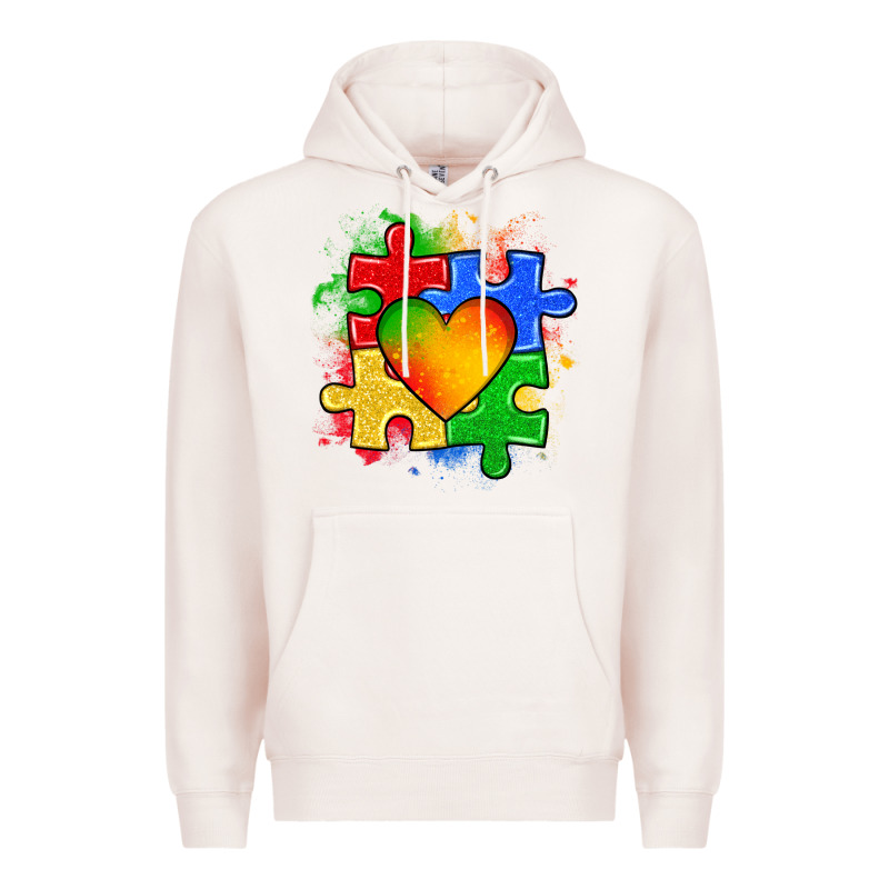 Autism Puzzle Pieces Heart Premium Hoodie by Zillion Design Studio | Teevron