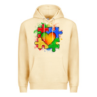 Pina Colada autism puzzle pieces heart Premium Hoodie - Zillion Design Studio