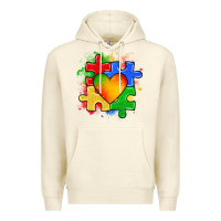 Sandshell autism puzzle pieces heart Premium Hoodie - Zillion Design Studio