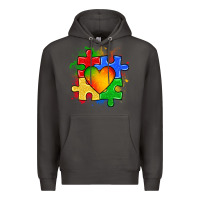 Smoke autism puzzle pieces heart Premium Hoodie - Zillion Design Studio