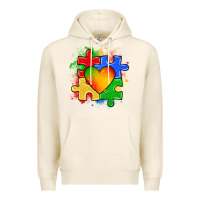 Tofu autism puzzle pieces heart Premium Hoodie - Zillion Design Studio