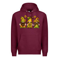 Burgundy sunflower gnomies Premium Hoodie - texasbilliewilder