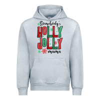 Heather Grey somebodys holly jolly mama Urban Hoodie - MaliasSmallBusiness
