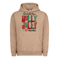 Pigment Burro somebodys holly jolly mama Urban Hoodie - MaliasSmallBusiness