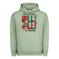 Pigment Oil Green somebodys holly jolly mama Urban Hoodie - MaliasSmallBusiness