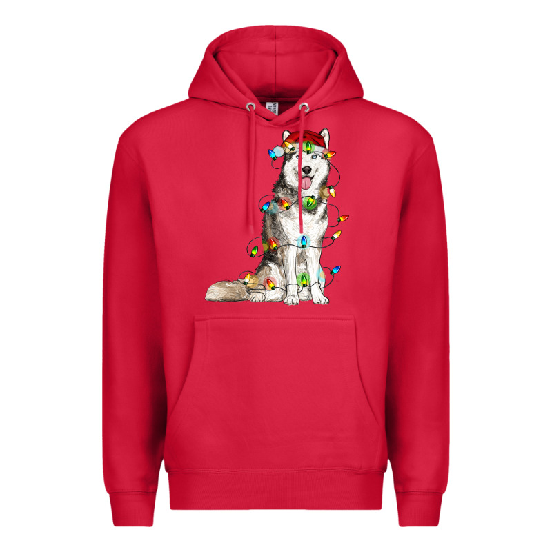 Husky Christmas Lights Premium Hoodie by RanaPortraitStore | Teevron