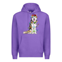 Purple Husky Christmas Lights Premium Hoodie - RanaPortraitStore