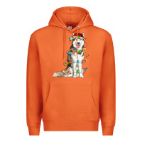 Carrot Husky Christmas Lights Premium Hoodie - RanaPortraitStore