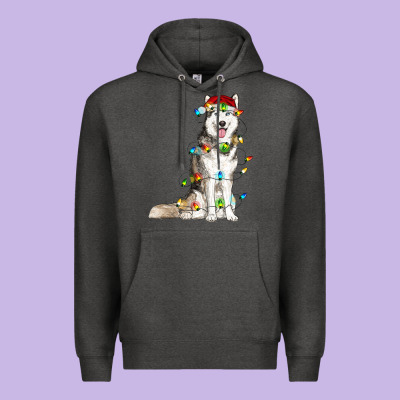 Premium Hoodie Husky Christmas Lights