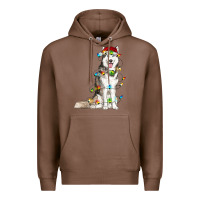 Chestnut Husky Christmas Lights Premium Hoodie - RanaPortraitStore