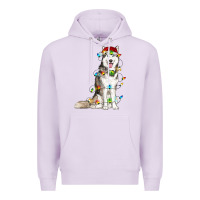 Lilac Husky Christmas Lights Premium Hoodie - RanaPortraitStore