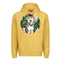 Antique Gold husky and farm ornament Premium Hoodie - RanaPortraitStore