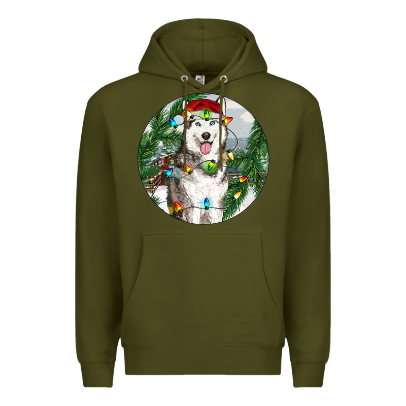 Husky And Farm Ornament Premium Hoodie by RanaPortraitStore | Teevron