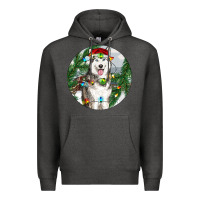 Charcoal Heather husky and farm ornament Premium Hoodie - RanaPortraitStore