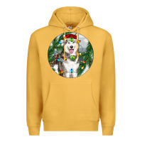 Mustard husky and farm ornament Premium Hoodie - RanaPortraitStore