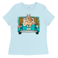 Baby Blue easter bunny truck Ladies Tee - Artiststas