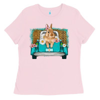 Bubblegum Pink easter bunny truck Ladies Tee - Artiststas