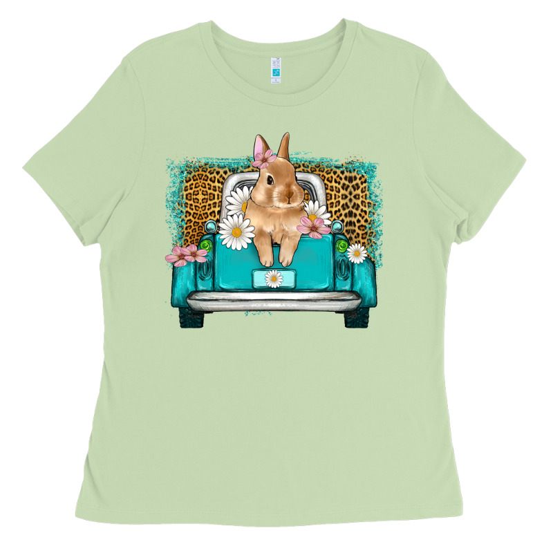 Easter Bunny Truck Ladies Tee by Artiststas | Teevron