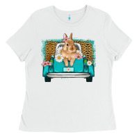 White easter bunny truck Ladies Tee - Artiststas