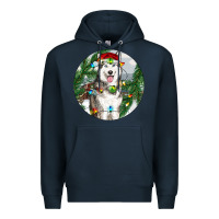 Navy husky and farm ornament Premium Hoodie - RanaPortraitStore