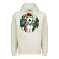 Oatmeal Heather husky and farm ornament Premium Hoodie - RanaPortraitStore