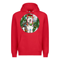 Red husky and farm ornament Premium Hoodie - RanaPortraitStore