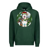Sports Green husky and farm ornament Premium Hoodie - RanaPortraitStore