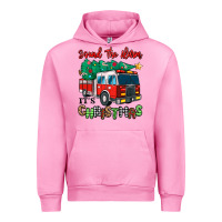 Fuchsia Pink sound the alarm its christmas fire truck Urban Hoodie - MaliasSmallBusiness