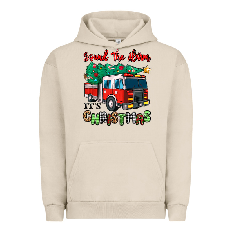 Sound The Alarm Its Christmas Fire Truck Urban Hoodie by MaliasSmallBusiness | Teevron