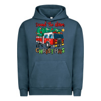 Pigment Midnight Navy sound the alarm its christmas fire truck Urban Hoodie - MaliasSmallBusiness