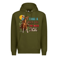 Army Green take a ride on the wild side with rodeo Premium Hoodie - texasbilliewilder