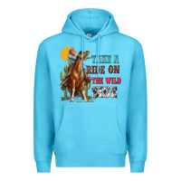 Ocean Blue take a ride on the wild side with rodeo Premium Hoodie - texasbilliewilder