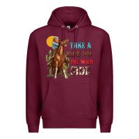 Burgundy take a ride on the wild side with rodeo Premium Hoodie - texasbilliewilder