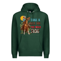 Sports Green take a ride on the wild side with rodeo Premium Hoodie - texasbilliewilder