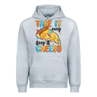 Heather Grey take it easy keep it cheesy Urban Hoodie - MaliasSmallBusiness