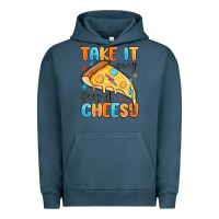 Pigment Midnight Navy take it easy keep it cheesy Urban Hoodie - MaliasSmallBusiness