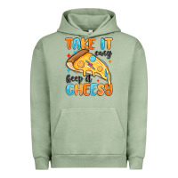 Pigment Oil Green take it easy keep it cheesy Urban Hoodie - MaliasSmallBusiness
