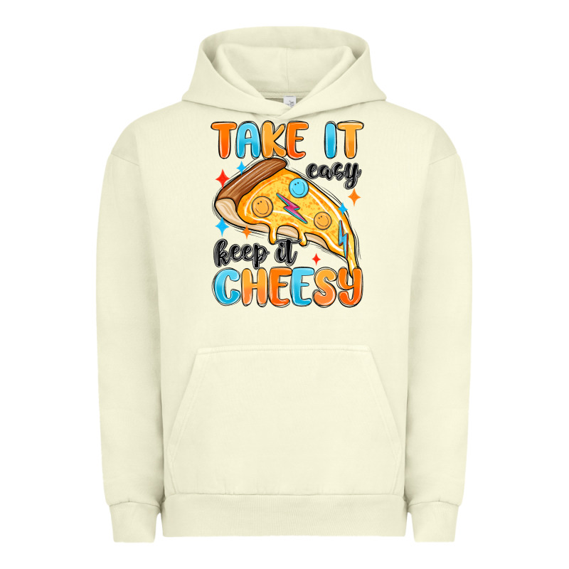 Take It Easy Keep It Cheesy Urban Hoodie by MaliasSmallBusiness | Teevron