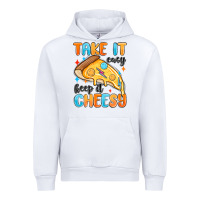 White take it easy keep it cheesy Urban Hoodie - MaliasSmallBusiness