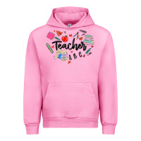 Fuchsia Pink teacher heart Urban Hoodie - MaliasSmallBusiness
