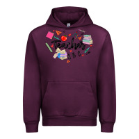 Mauve Wine teacher heart Urban Hoodie - MaliasSmallBusiness