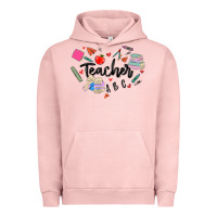 Pigment Salmon teacher heart Urban Hoodie - MaliasSmallBusiness