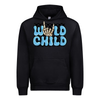 Black wild child blue skeleton Urban Hoodie - MaliasSmallBusiness