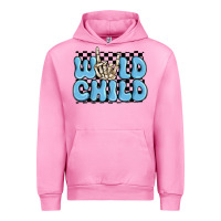 Fuchsia Pink wild child blue skeleton Urban Hoodie - MaliasSmallBusiness