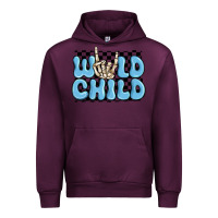 Mauve Wine wild child blue skeleton Urban Hoodie - MaliasSmallBusiness