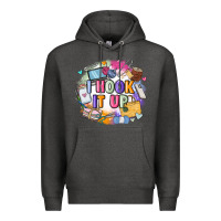 Charcoal Heather i hook it up  sewing Premium Hoodie - Zillion Design Studio