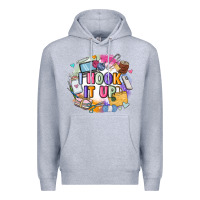 Heather Grey i hook it up  sewing Premium Hoodie - Zillion Design Studio
