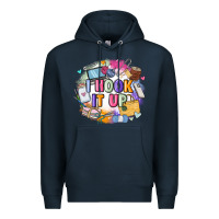 Navy i hook it up  sewing Premium Hoodie - Zillion Design Studio
