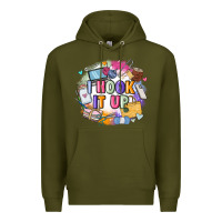 Army Green i hook it up  sewing Premium Hoodie - Zillion Design Studio