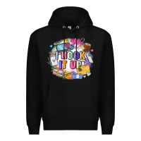 Black i hook it up  sewing Premium Hoodie - Zillion Design Studio